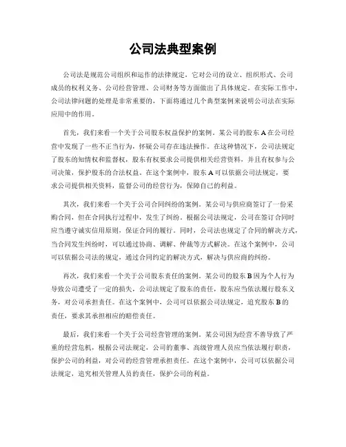 公司法典型案例