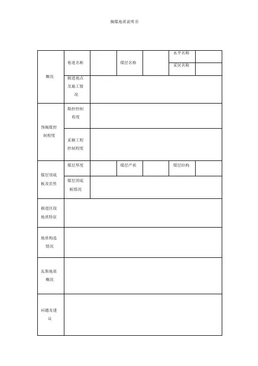 揭煤地质说明书