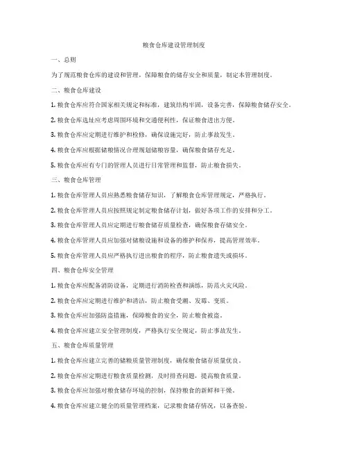 粮食仓库建设管理制度
