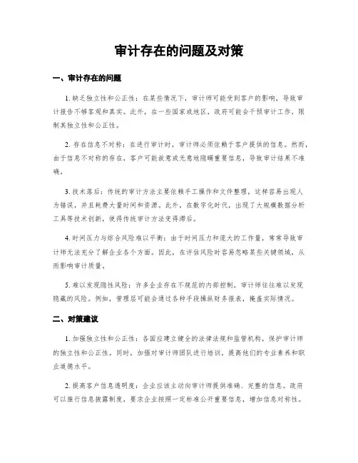 审计存在的问题及对策