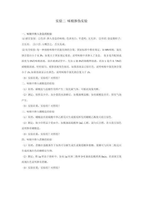 味精掺假检测