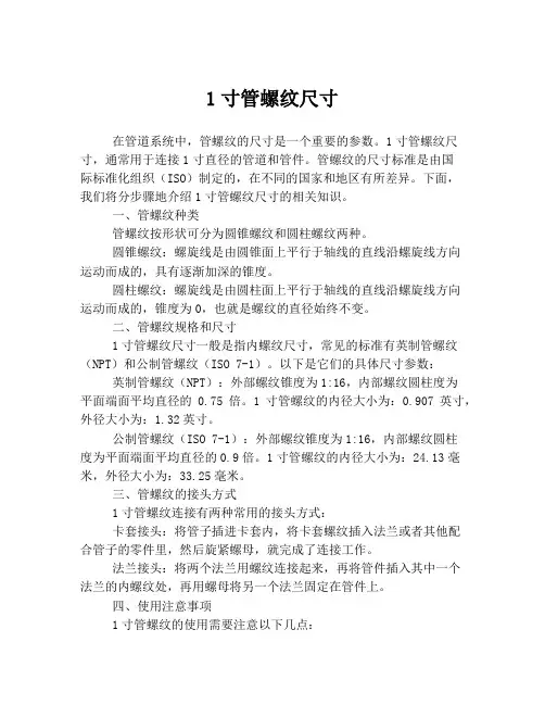 1寸管螺纹尺寸