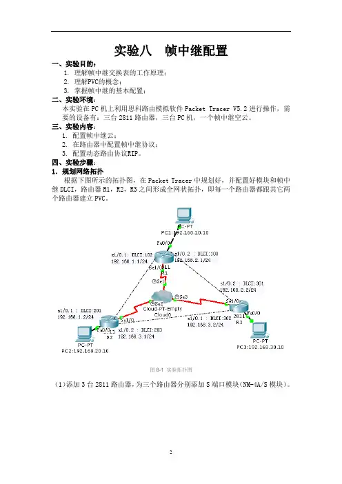 帧中继配置报告讲解