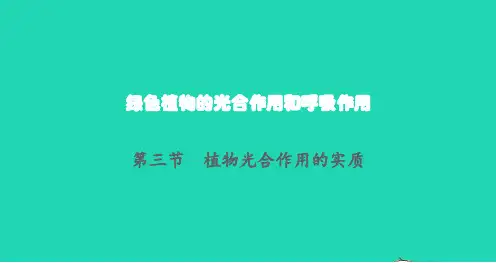 七年级生物上册第3单元第6章绿色植物的光合作用和呼吸作用第三节植物光合作用的实质课件新版苏教版