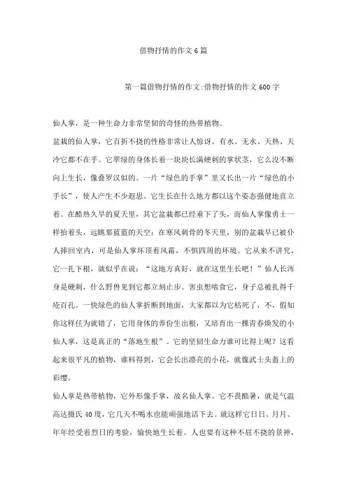 借物抒情的作文6篇