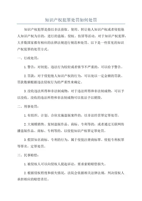 知识产权犯罪处罚如何处罚