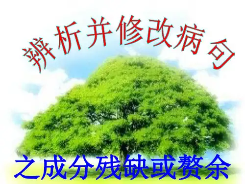 高考专题复习：辨析并修改病句之成分残缺或赘余PPT