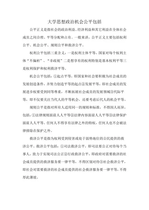 大学思想政治机会公平包括