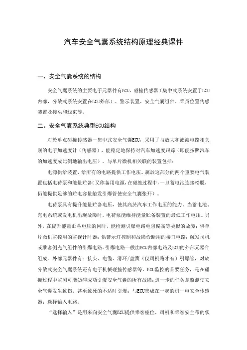 汽车安全气囊系统结构原理经典课件