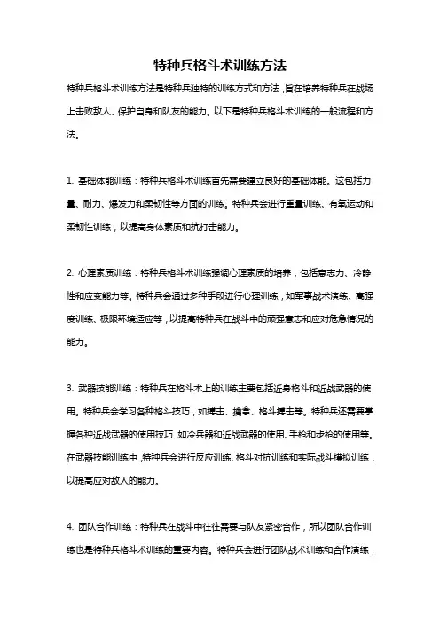 特种兵格斗术训练方法