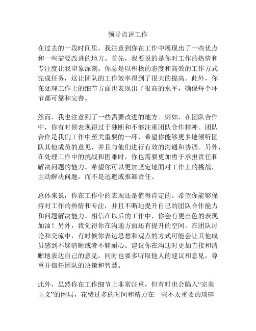 领导点评工作