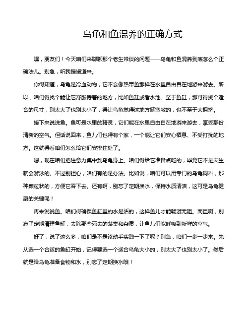 乌龟和鱼混养的正确方式