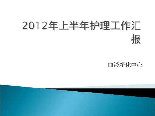 血透室护理工作总结PPT