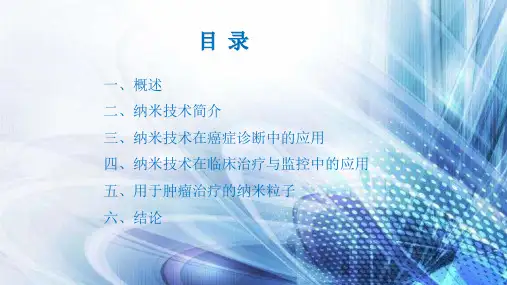 纳米技术在肿瘤诊断与治疗中的应用_PPT课件