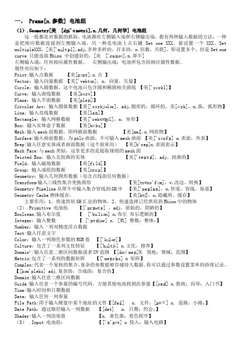 Grsshoper学习手册笔记英文注解