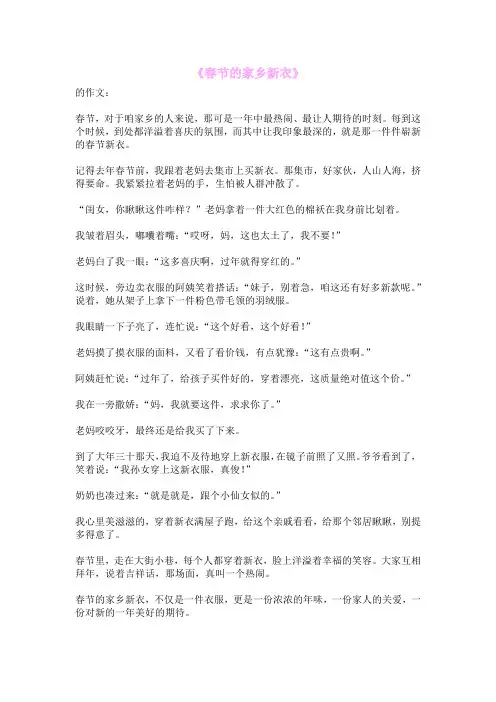 《春节的家乡新衣》
