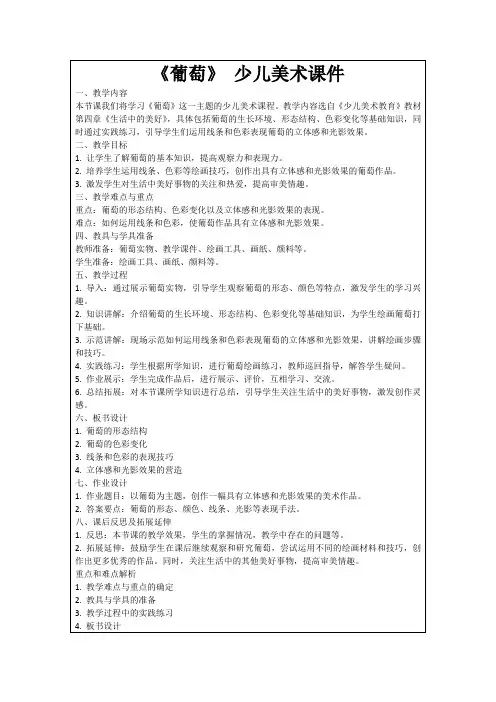 《葡萄》少儿美术课件