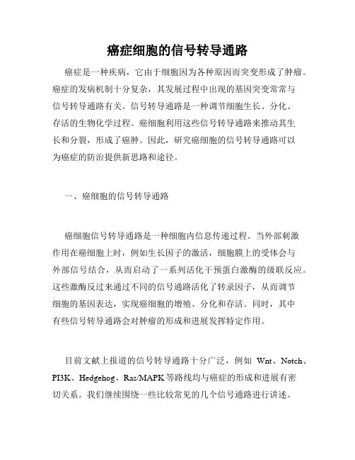 癌症细胞的信号转导通路