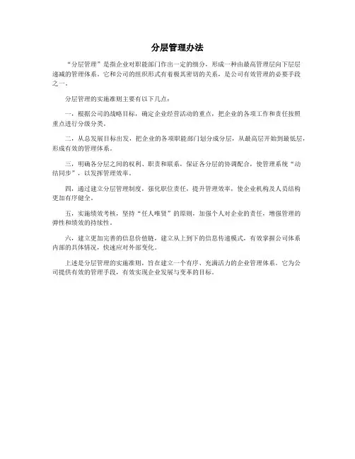 分层管理办法