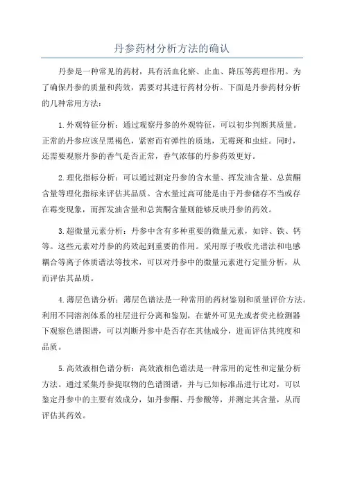 丹参药材分析方法的确认