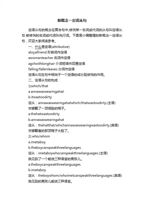 新概念一定语从句