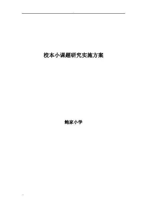科学小课题研究报告实施及方案