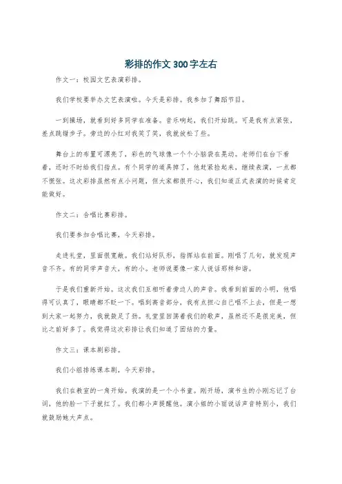 彩排的作文300字左右