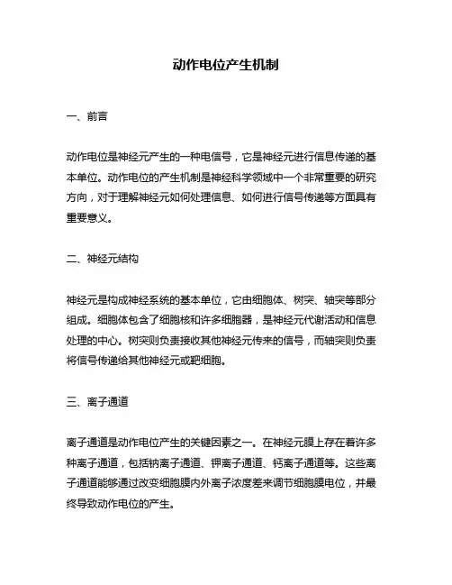 动作电位产生机制