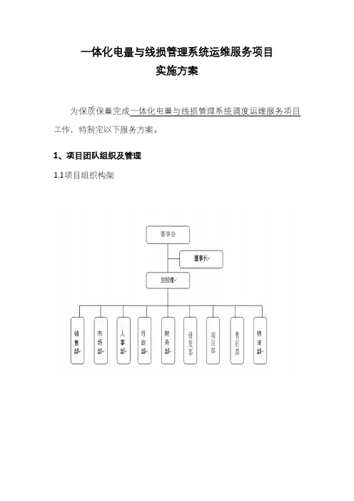 一体化电量与线损管理系统运维服务项目实施方案