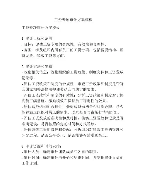 工资专项审计方案模板