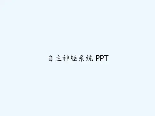 自主神经系统 PPT