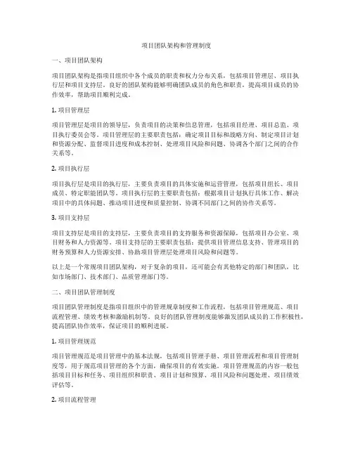项目团队架构和管理制度