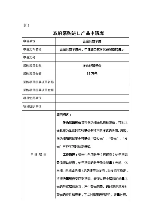 进口酶标仪论证报告-全波长酶标仪