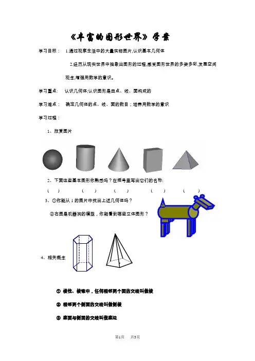 七年级数学 丰富的图形世界》学案