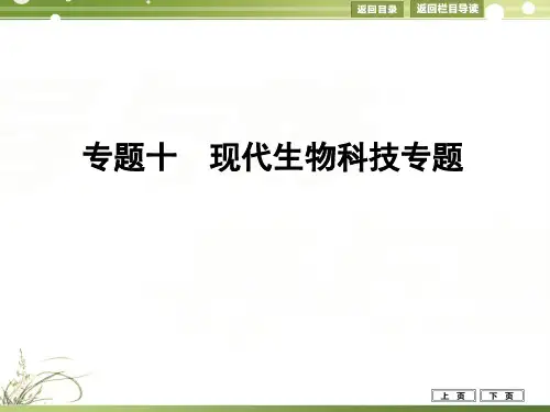 高考生物二轮专题整合突破课件：专题十+现代生物科技专题(85张ppt)