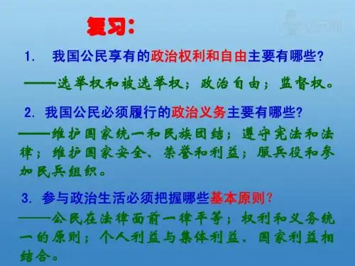 高中政治政治生活：积极参与重在实践课件人教版必修二
