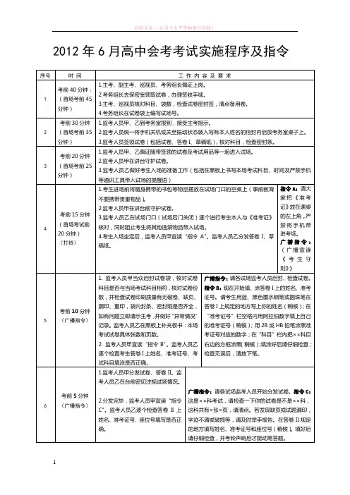 高中会考考试实施程序及指令12年6月修订 (1)