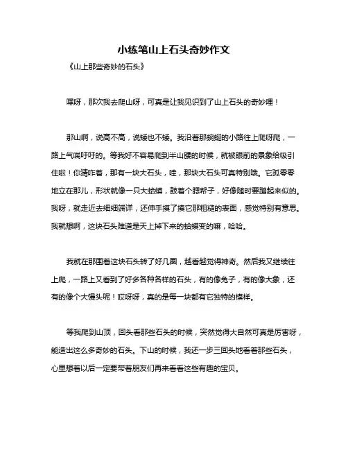 小练笔山上石头奇妙作文