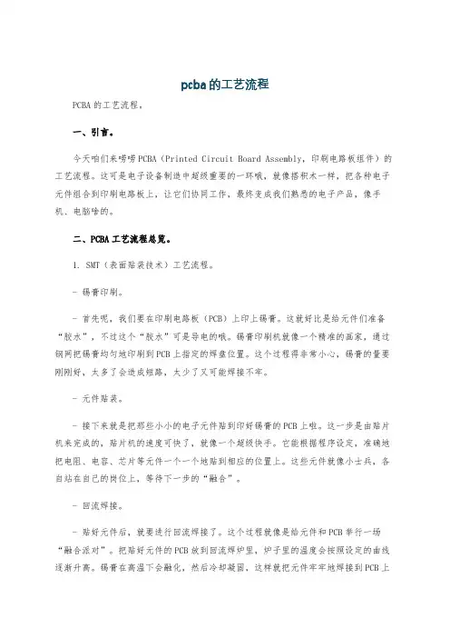 pcba的工艺流程
