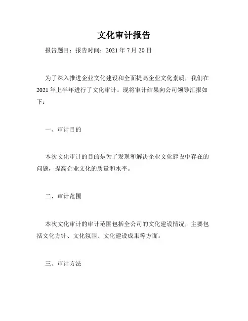 文化审计报告