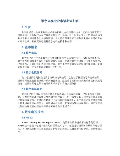 数字电视专业术语名词扫盲