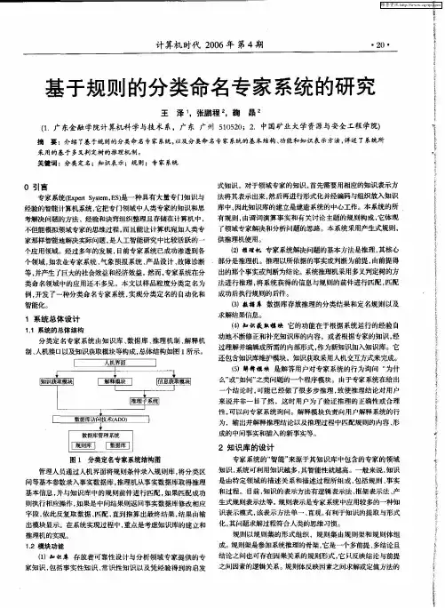 基于规则的分类命名专家系统的研究