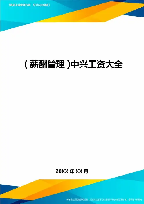 【薪酬管理)中兴工资大全