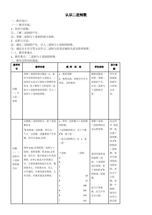 认识二进制数【省一等奖】