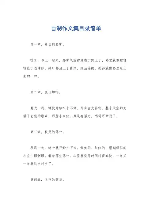 自制作文集目录简单