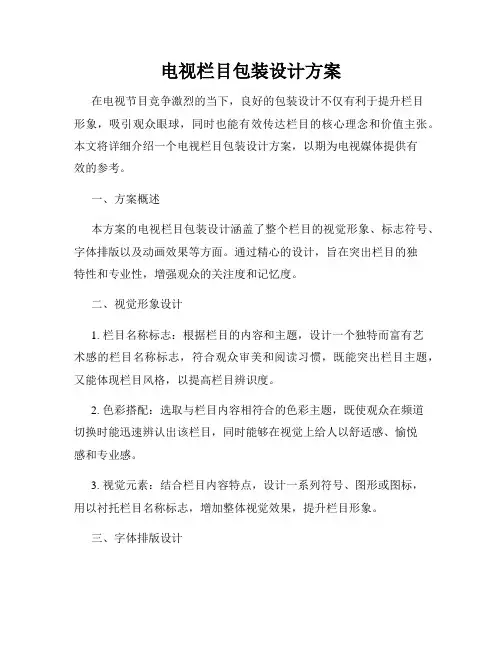 电视栏目包装设计方案