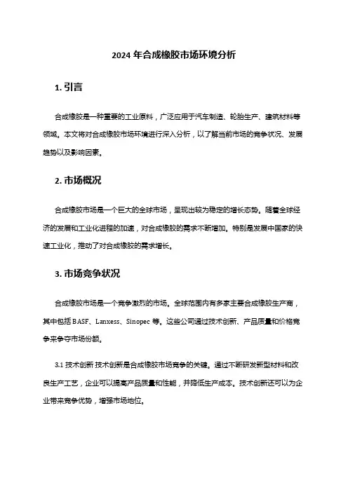 2024年合成橡胶市场环境分析