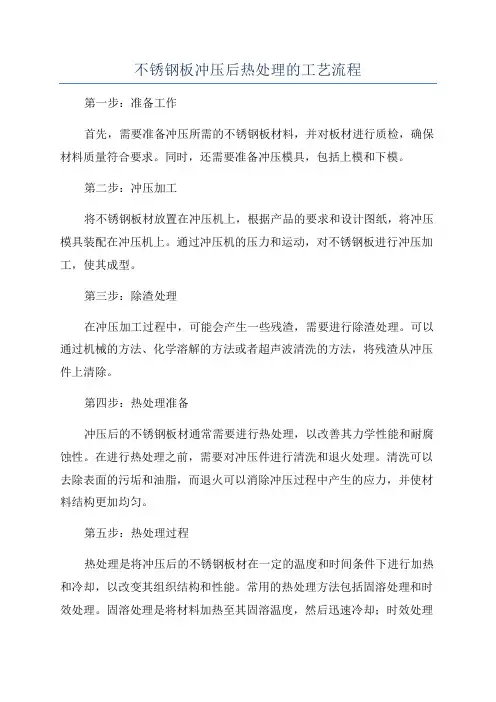 不锈钢板冲压后热处理的工艺流程