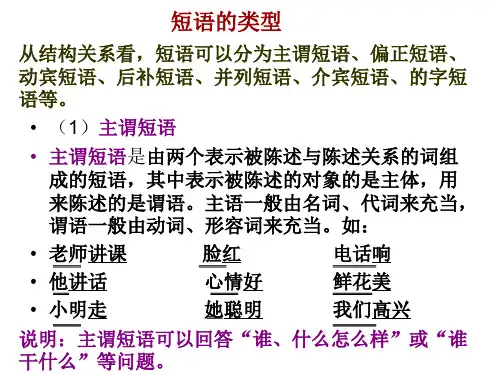 现代汉语语法知识短语类型及句子成分划分