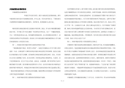 乡镇城管执法调研报告